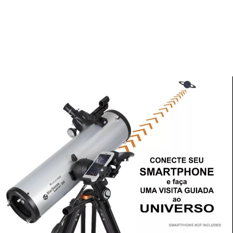 Telescópio Celestron com Autoguia Smartphone Explorer DX130