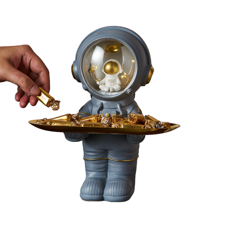 Estátua de Astronauta com Bandeja