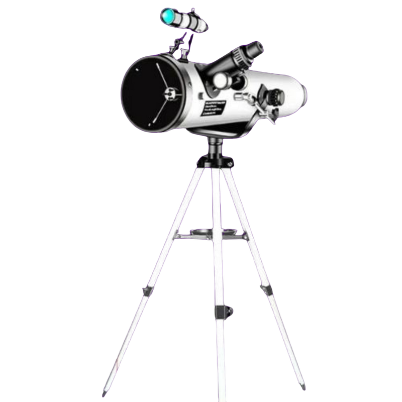 Telescópio Astronômico Profissional de Grande Calibre 114mm + Brinde Binóculos, Suporte para Tirar Fotos, e Visão Noturna - Ampliação 875X