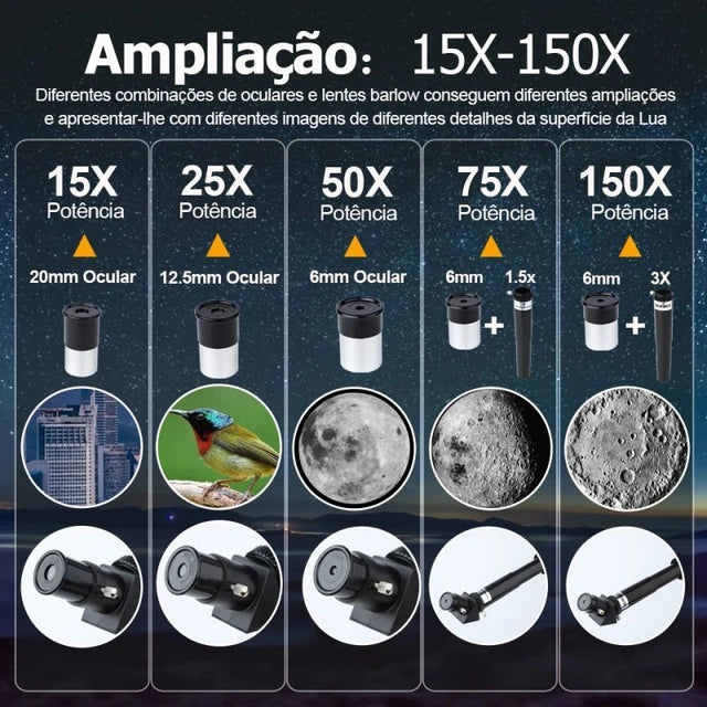 Telescópio Astronômico TICALA 150X - 50% Valor